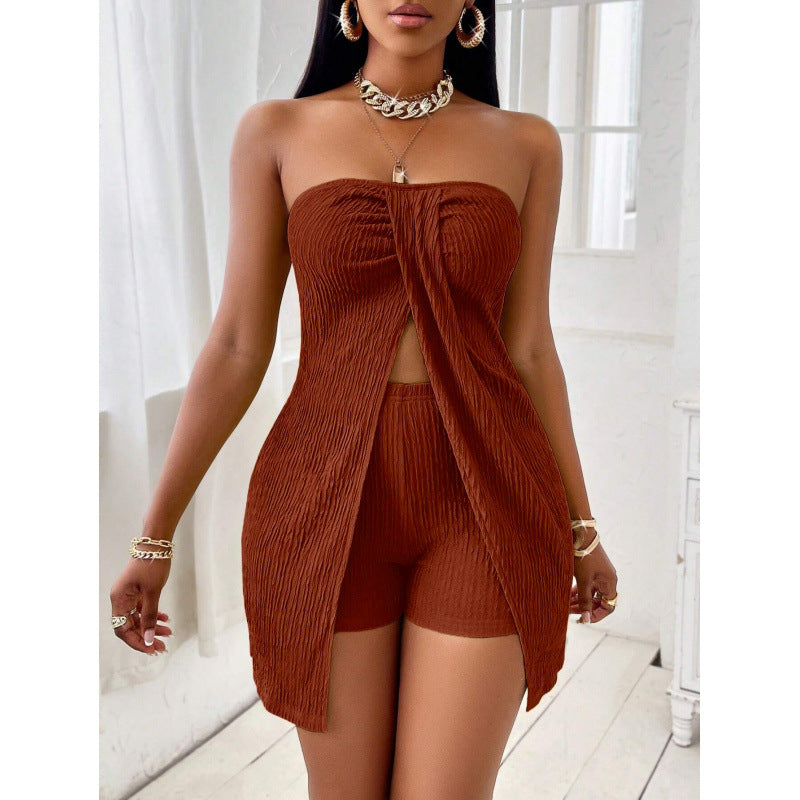 Women's Casual Top and Shorts Two-Piece Summer Set
