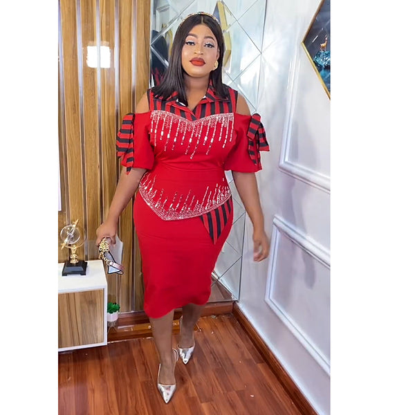 Plus Size African Fitted Bodycon Dress for Formal Events