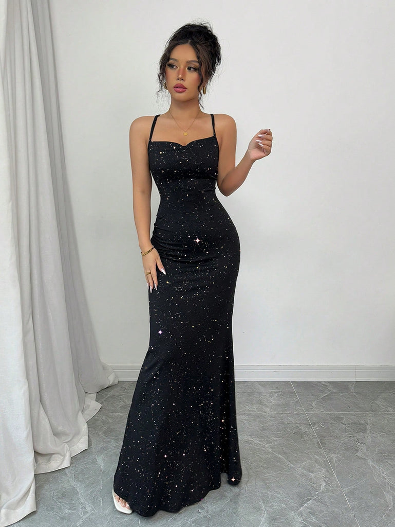 Women Backless Mermaid Maxi Dress