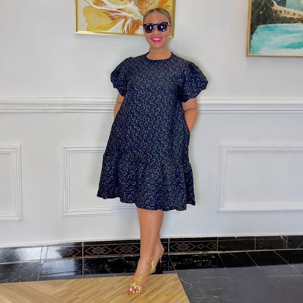 Round Neck Short Sleeve Dress for Casual Everyday Wear