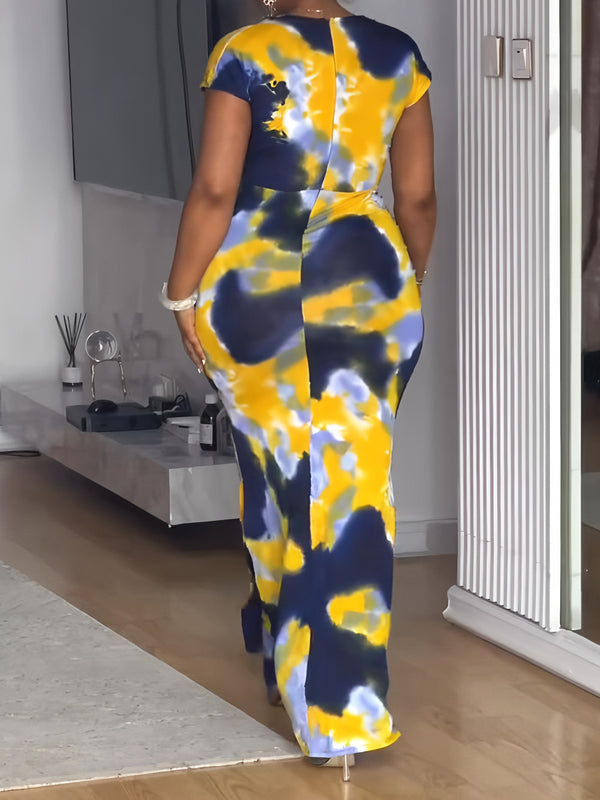 Printed Casual Elegant Slim Waist Bodycon Dress for Spring