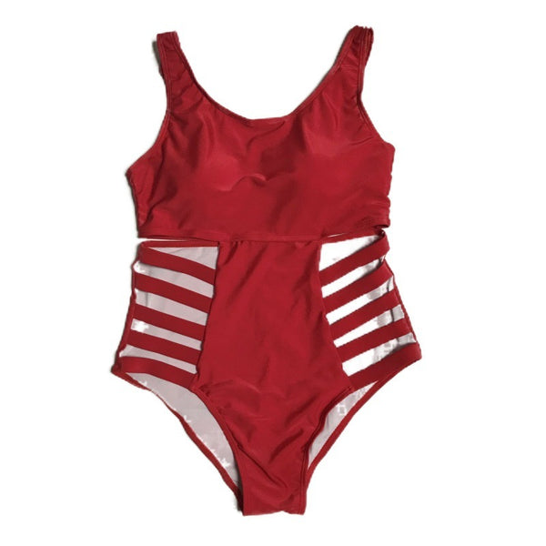 Plus Size Striped Graffiti One-Piece Bikini Swimsuit