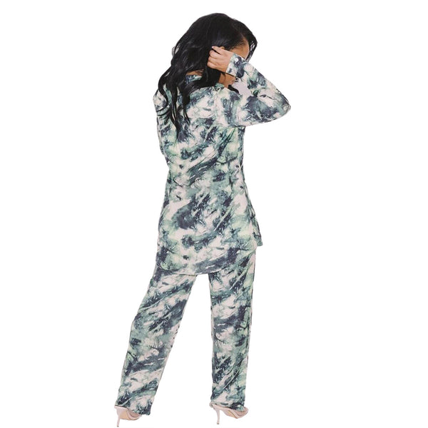 Printed Casual Shirt & Pants Two-Piece Set for Everyday Wear