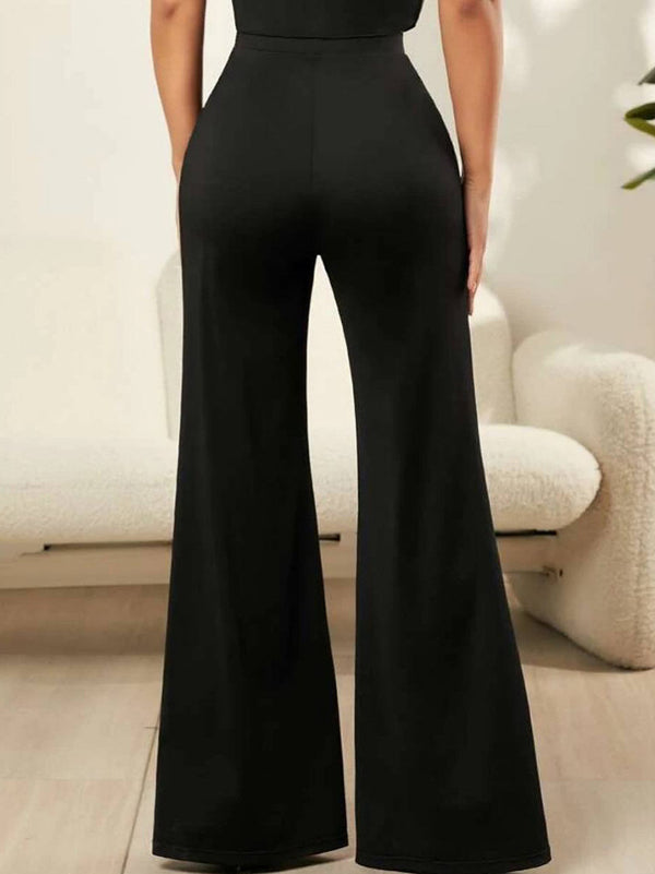 Lace Cut-Out Bell Bottom Pants for Club & Party Wear