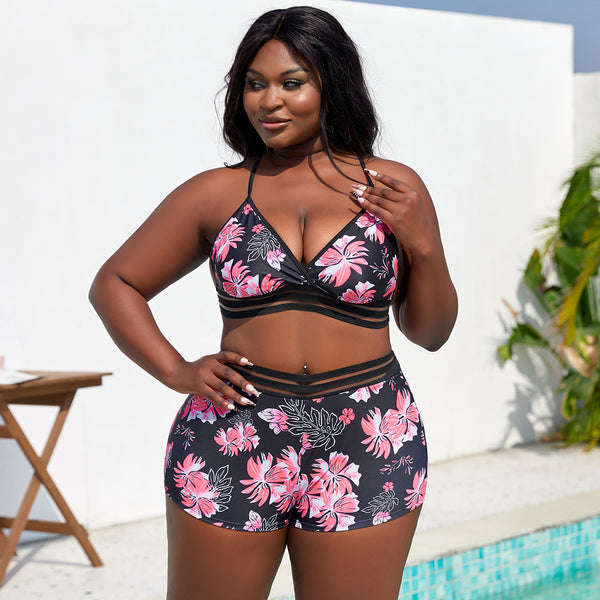 Plus Size Printed Swimsuit for Pool & Beach