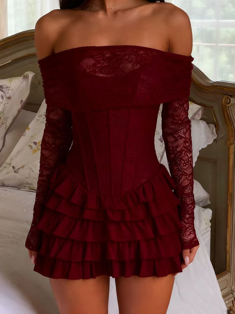 Women Spring/Summer Sexy Off-Shoulder Chiffon Dress