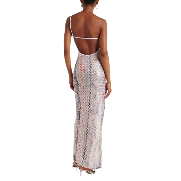 Women Spring/Summer Slash Shoulder Printed Slit Holidays Party Dresses