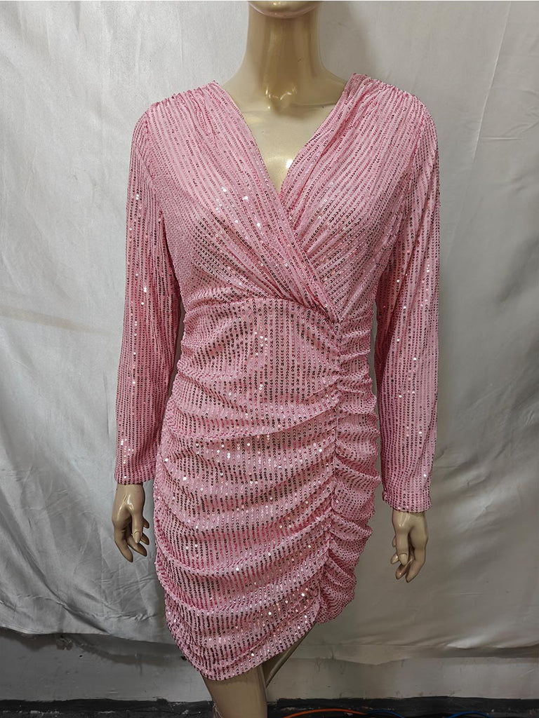 Women Sexy V-Neck Bodycon Dress
