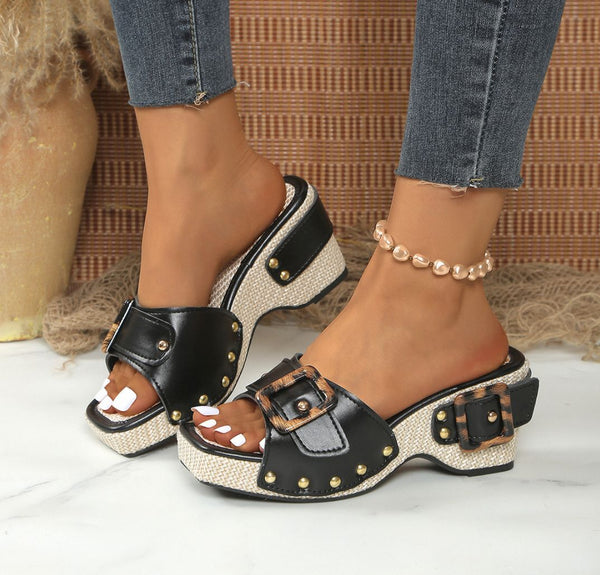 Plus Size Platform Studded Sandals for Summer Streetwear