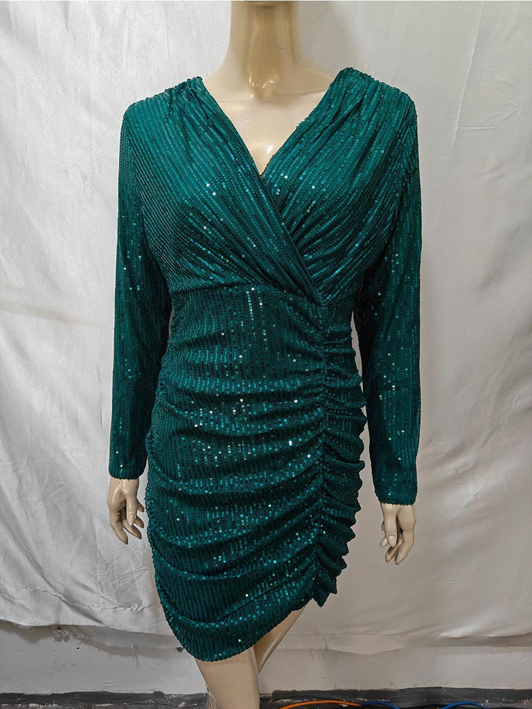 Women Sexy V-Neck Bodycon Dress