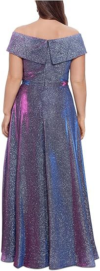 Plus Size Off-Shoulder Sequin Maxi Dress for Formal Parties