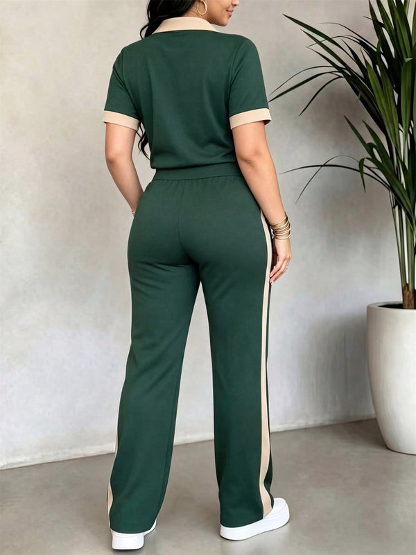 Short-Sleeve Shirt & Pants Two-Piece Set for Spring/Summer Casual