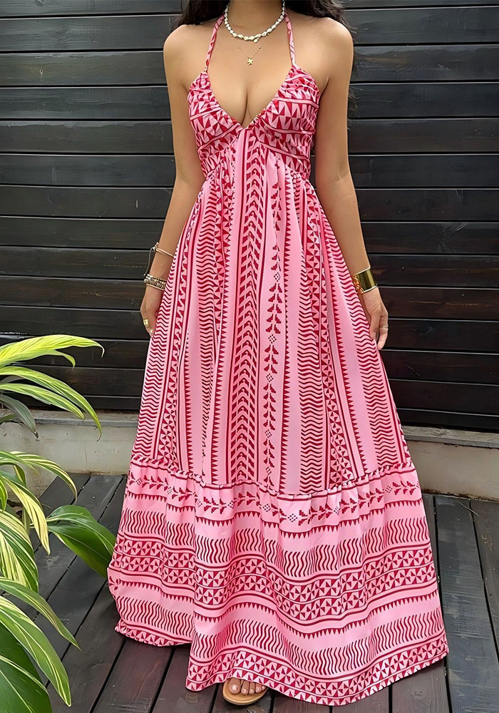 Bohemian Strap Slip Dress for Summer Beach Vacations