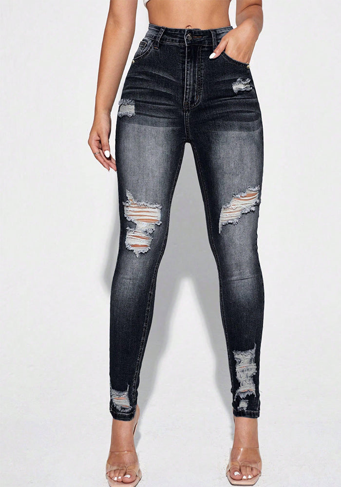 Ripped Denim Jeans for Casual Streetwear