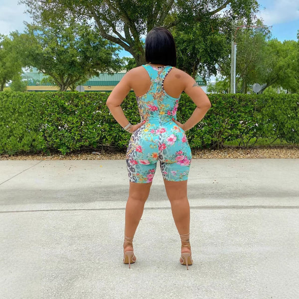 Printed Sleeveless Jumpsuit for Casual Slim Fit Wear