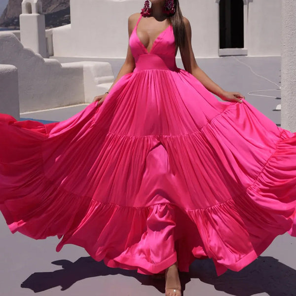 Beach Camisole Maxi Dress for Spring Vacations