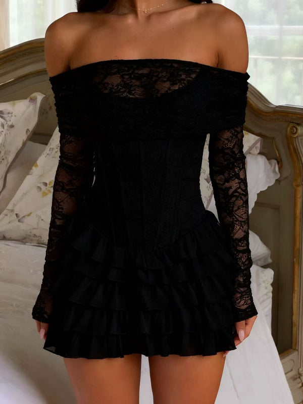 Women Spring/Summer Sexy Off-Shoulder Chiffon Dress