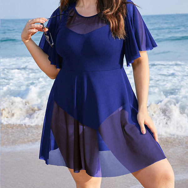 Plus Size One-Piece Swimsuit for Holiday Beach Vacations