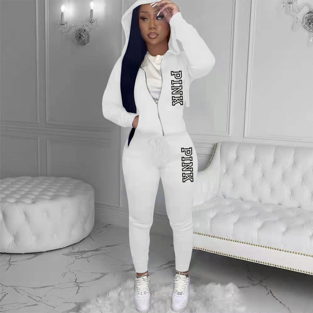 Women's Letter Print Two-Piece Suit