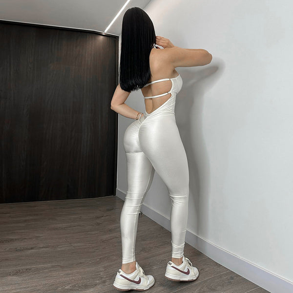 Women's Strapless Tight Fitting Sexy Low Back Jumpsuit