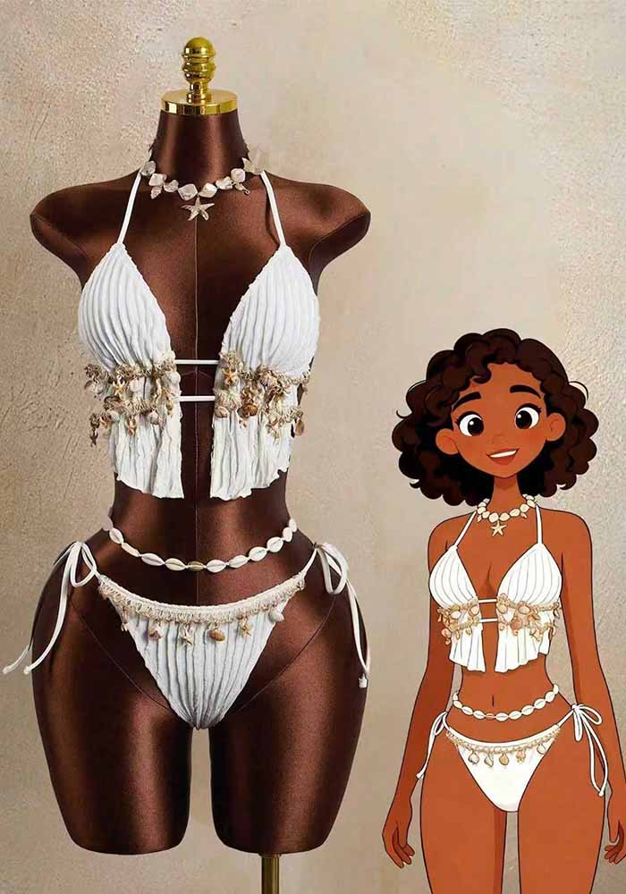 Lace-Up Camisole Two-Piece Swimsuit for Holiday Beachwear