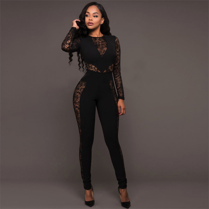 Women Sexy Lace Jumpsuit
