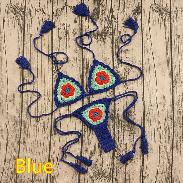 Crochet Two-Piece Bikini Set for Beach & Pool Swimwear