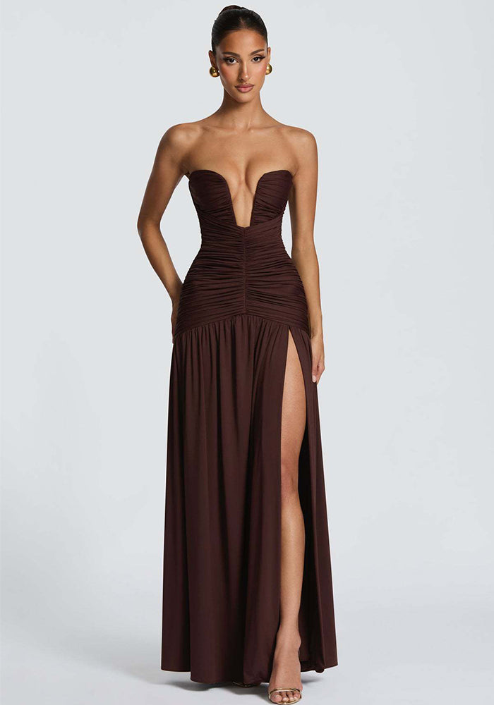 Strapless Split Ruffled Skirt for Spring & Summer