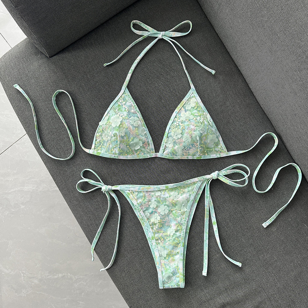 Sequin Two-Piece Swimsuit for Beachwear