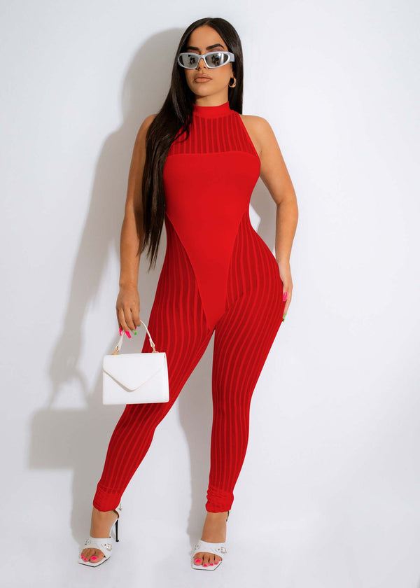 Multicolor Mesh Jumpsuit