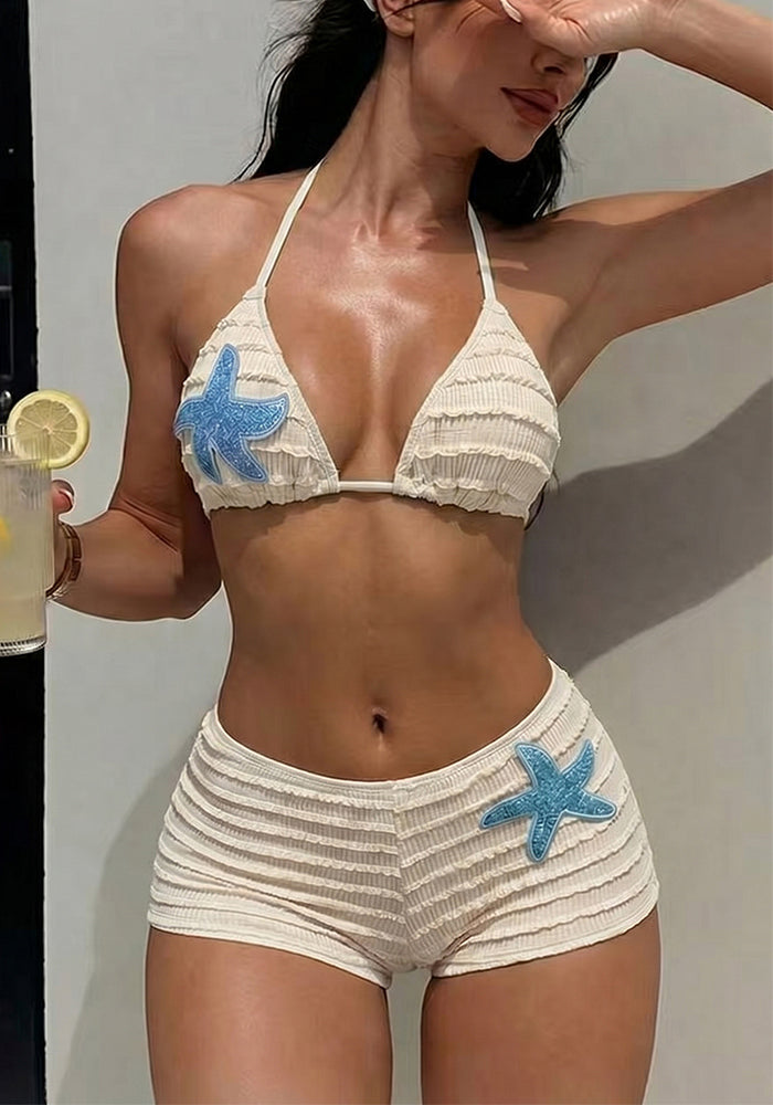 Star Print Two-Piece Swimsuit for Beach Holidays