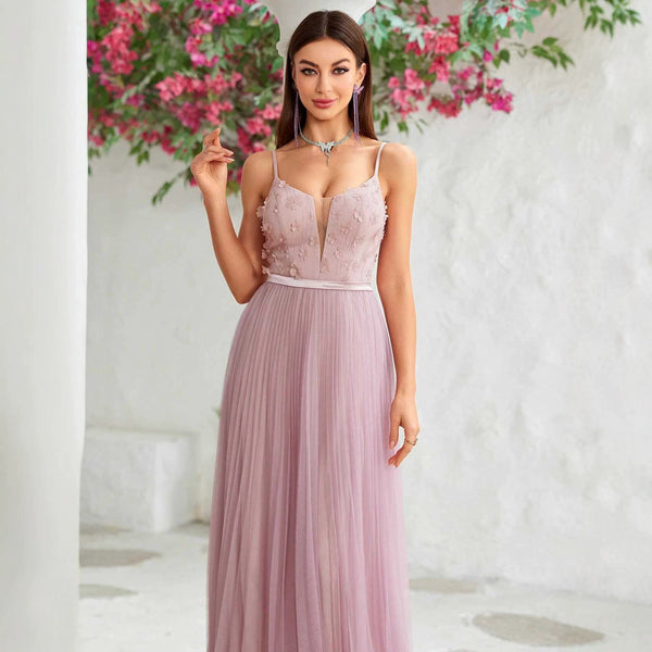 Women's Chic Slim-Fit Bridesmaid Formal Dress