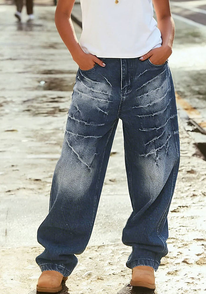 Washed Denim Jeans for Casual Streetwear
