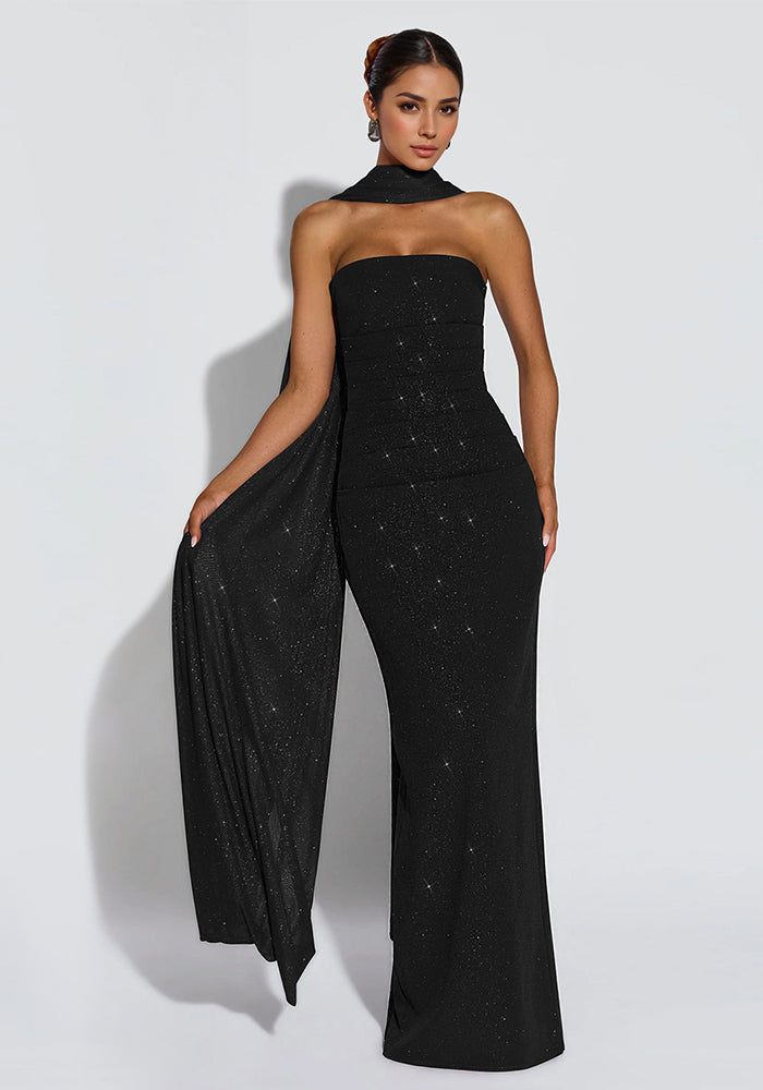 Strapless Slit Bodycon Dress for Evening & Club Wear