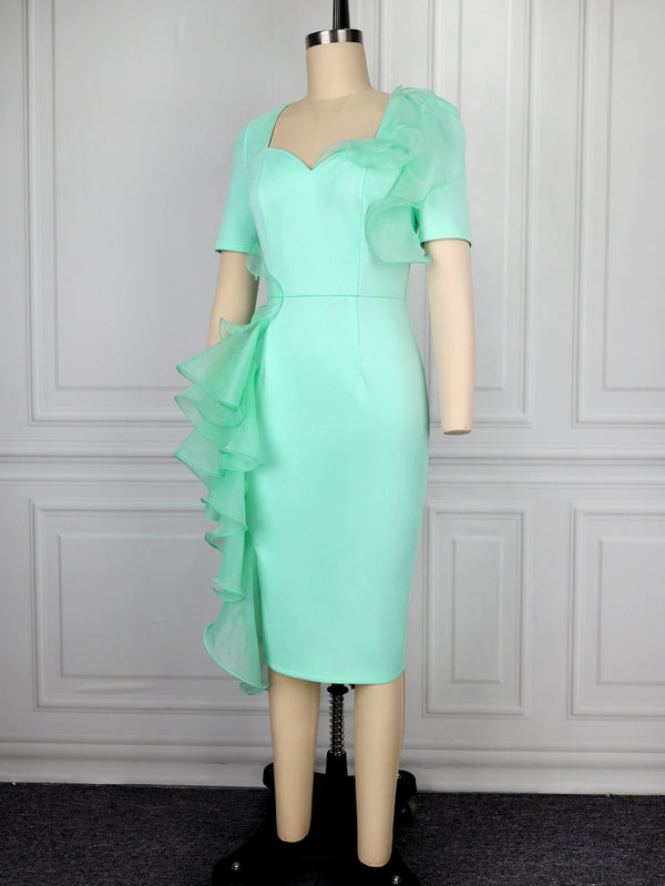 Ruffled Bodycon Dress for Elegant Formal Events