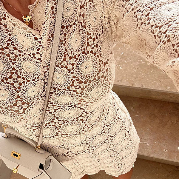 See-Through Backless Beach Cover-Up Holiday Dress