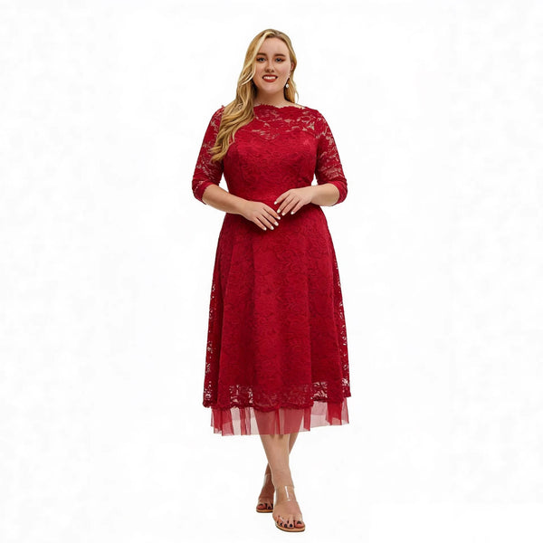 Plus size Women lace dress