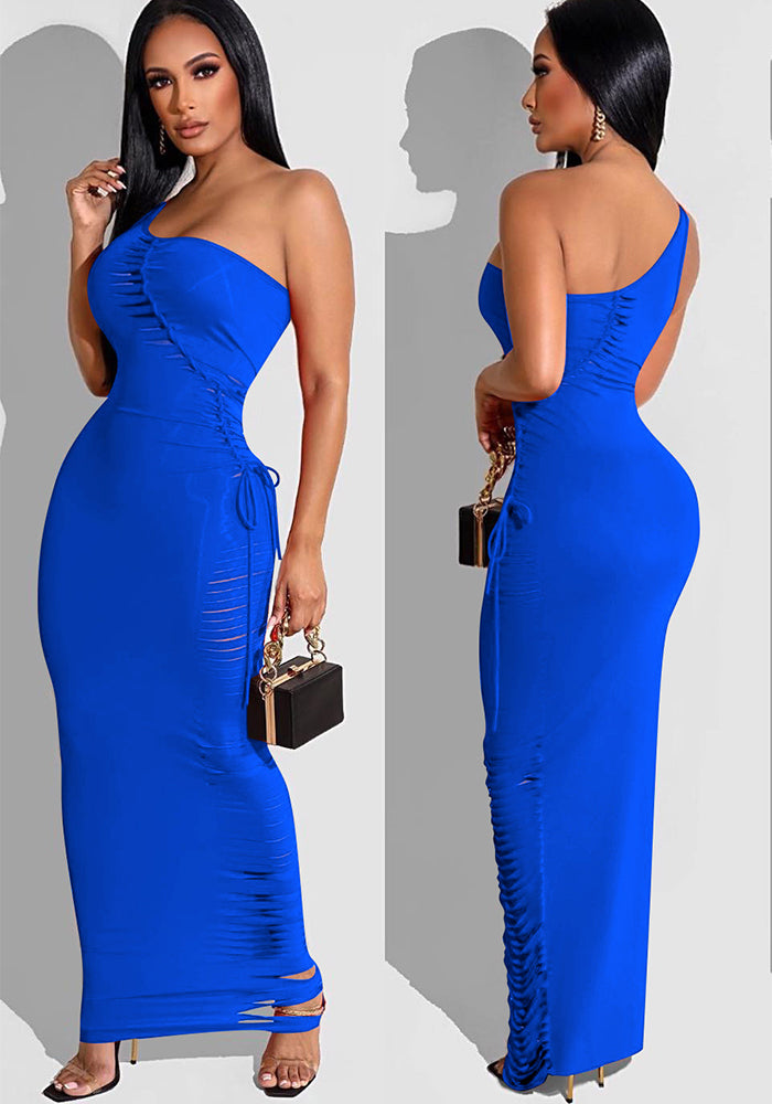 Women Sexy Hollow-Out Solid Dress