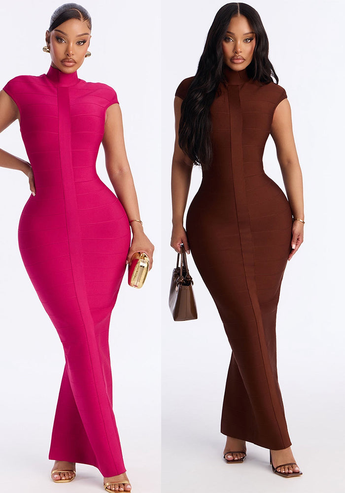 Stand Collar Bandage Dress for Summer Outings