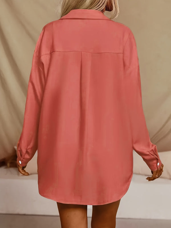 Solid Shirt & Shorts Two-Piece Casual Set for Spring
