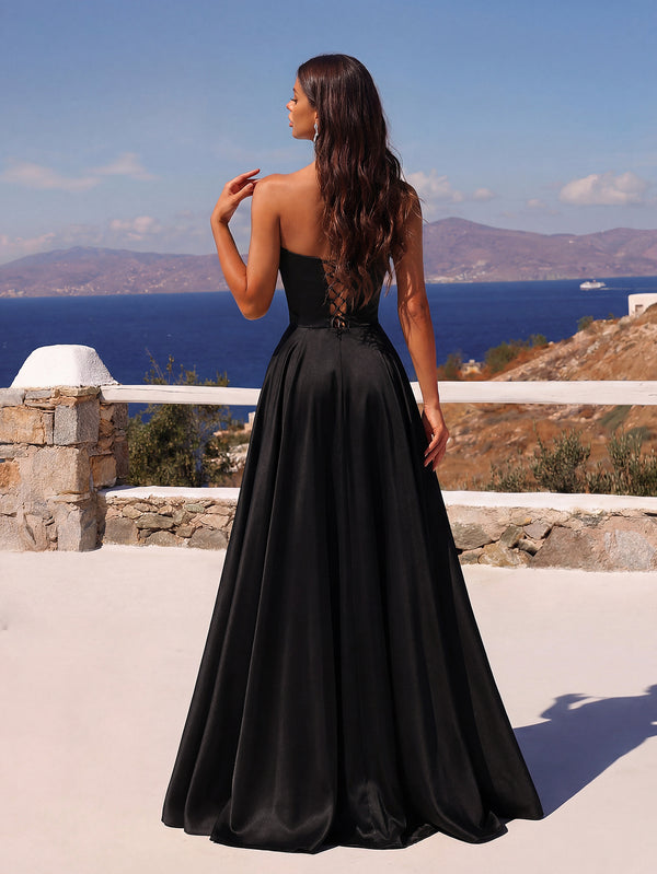 Satin Evening Dress for Weddings & Formal Events