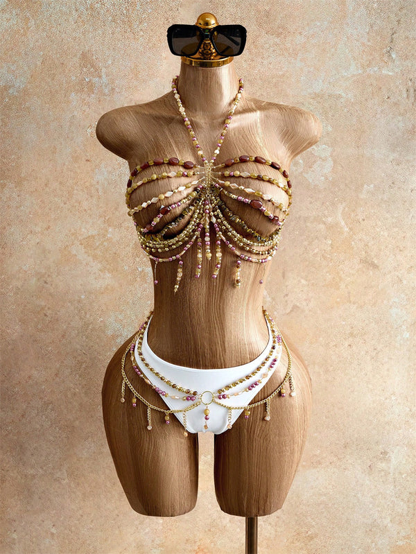 Hollow-Out Chain Accessory Set for Summer Beachwear