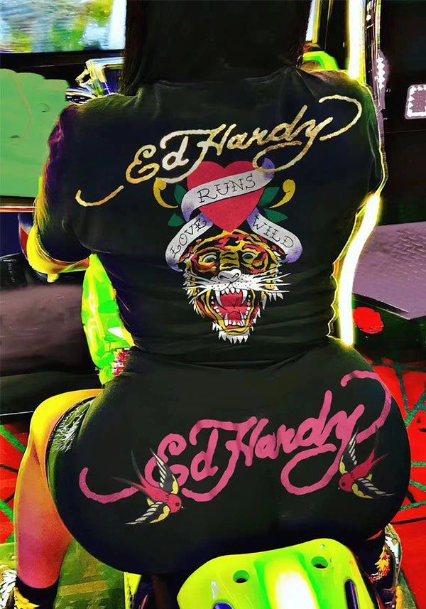 Printed Short-Sleeve Top & Shorts Set for Casual Summer Wear