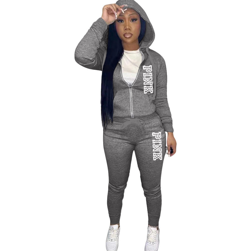 Women's Letter Print Two-Piece Suit