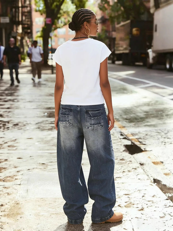 Washed Denim Jeans for Casual Streetwear