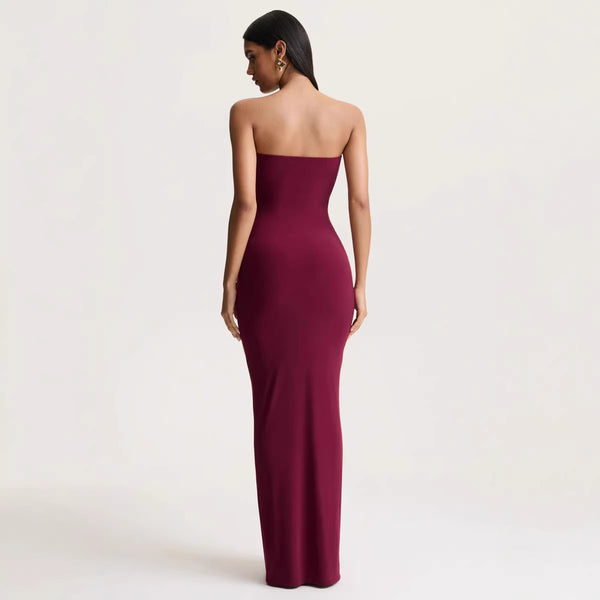 Strapless Ruched Slim Waist Formal Dress for Elegant Events