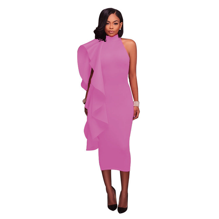 Women Spring/Summer Ruffled Sexy Bodycon Dress