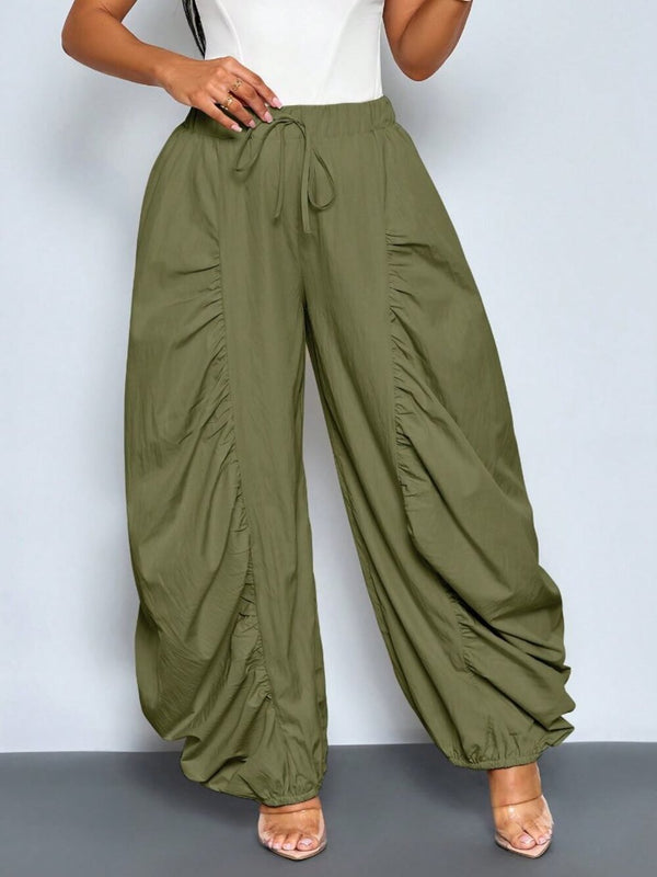 Ruched Lantern Jogger Pants for Casual Wear