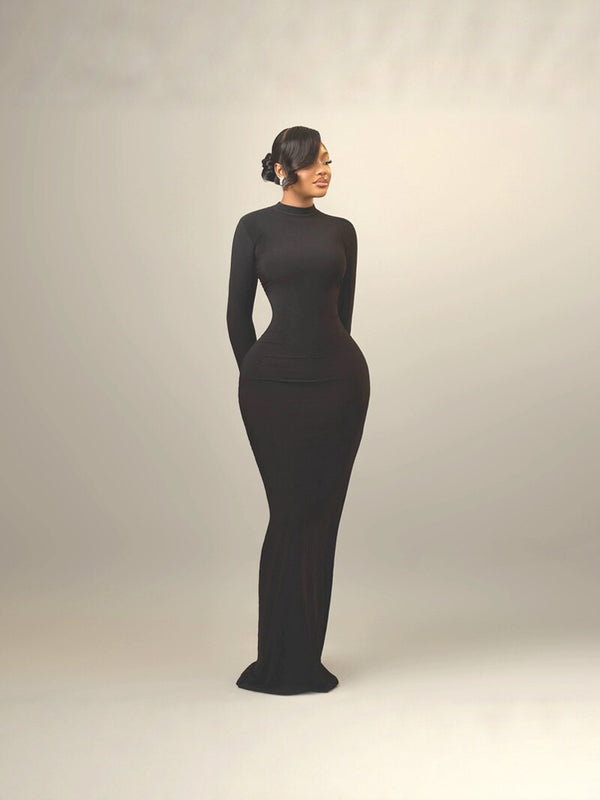 African Backless High Neck Bodycon Maxi Dress for Formal Parties