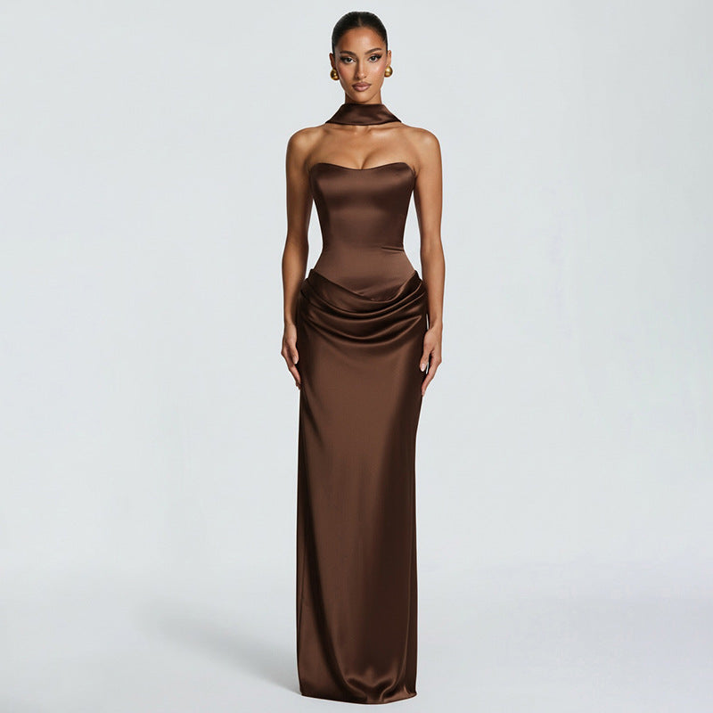 Elegant Sleeveless Ribbon Patchwork Bodycon Dress